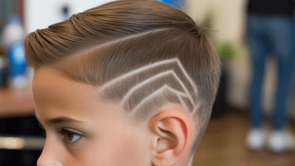 Side Part Haircut with Design