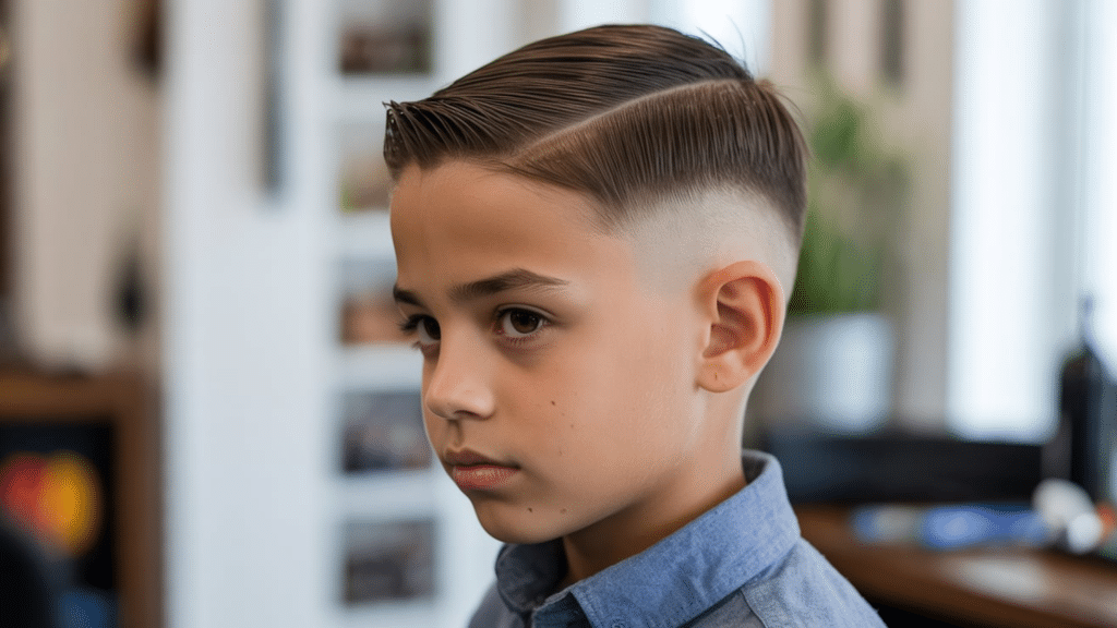 Taper Fade with Hard Side Part