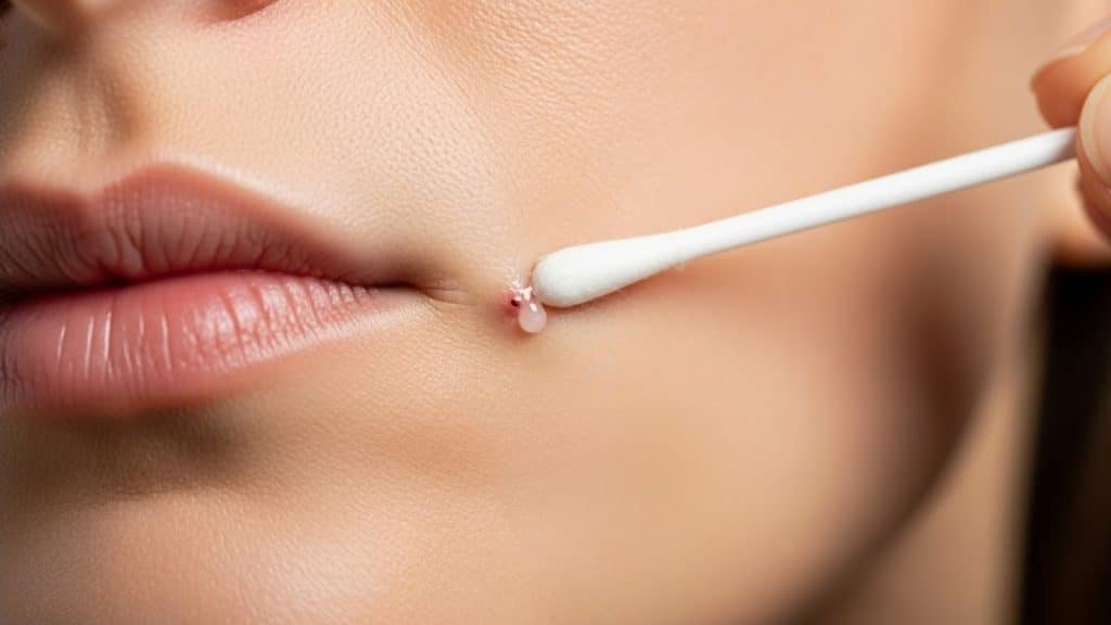 Applying-Antibiotic-Cream-To-Cleaned-Pimple-After-Popping