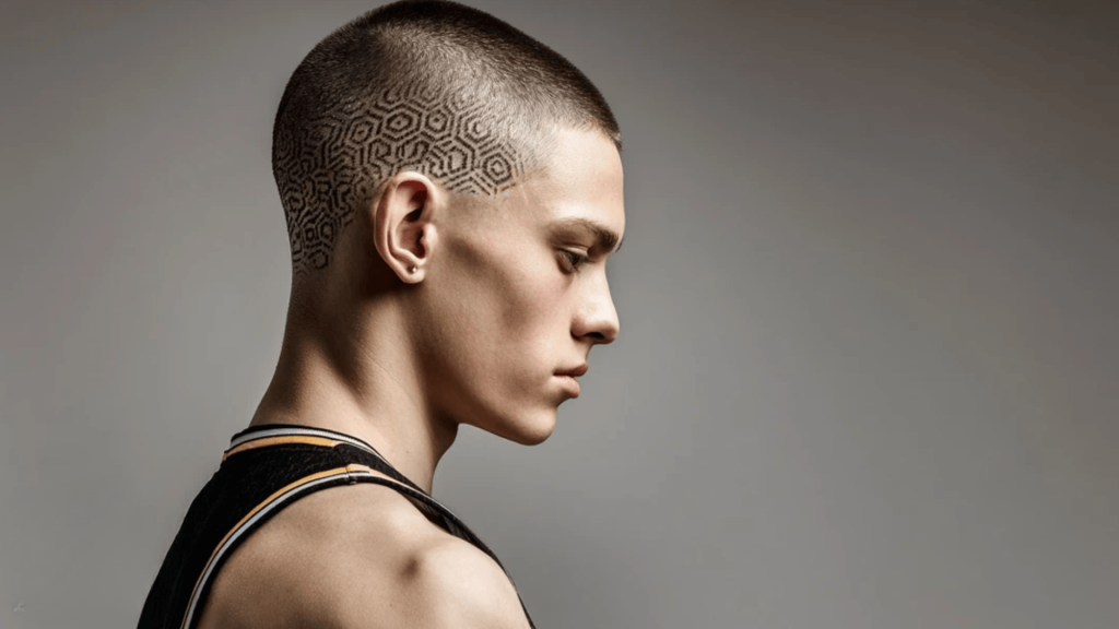 Buzz Cut with Line Design
