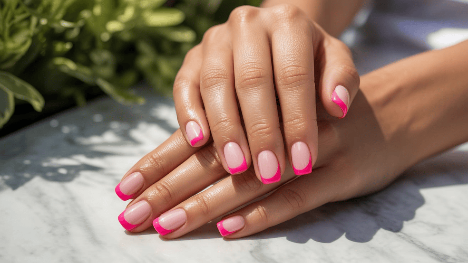 Hot Pink Tips for Bold Style