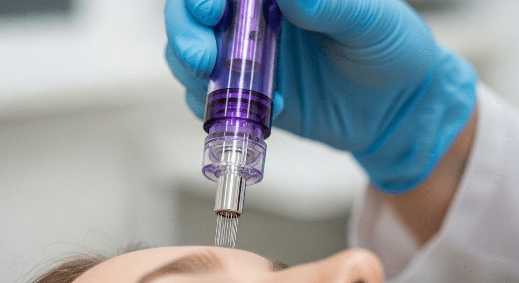 Microneedling-Procedure-With-Pen-Device-In-Skincare-Clinic