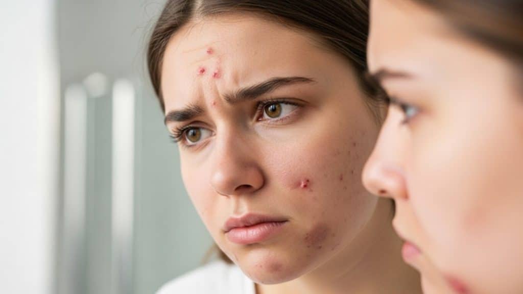 Person-With-Cystic-Acne-Looking-In-Mirror-Concerned-About-Skin