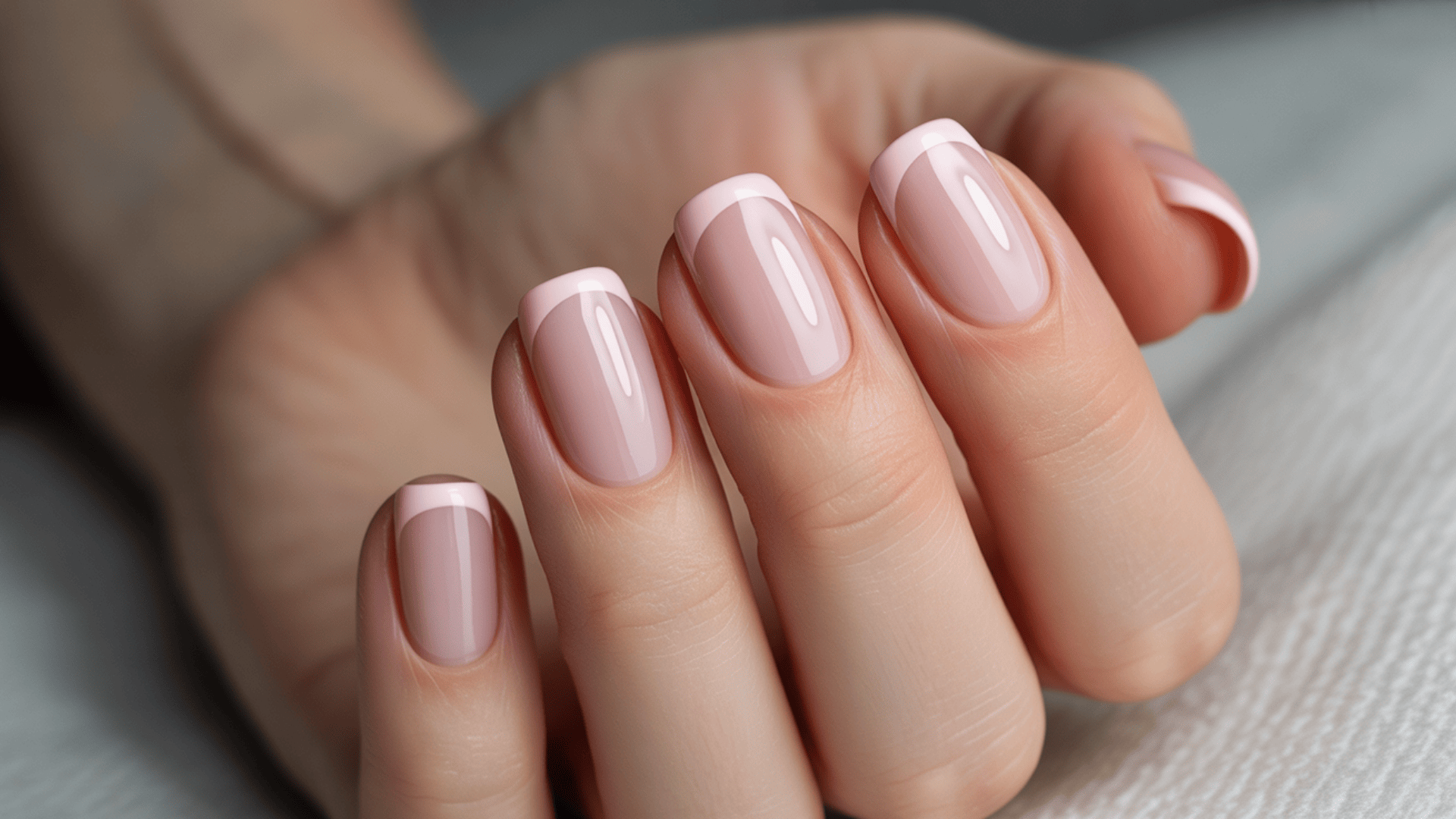 Soft Pink Tips on Clear Base
