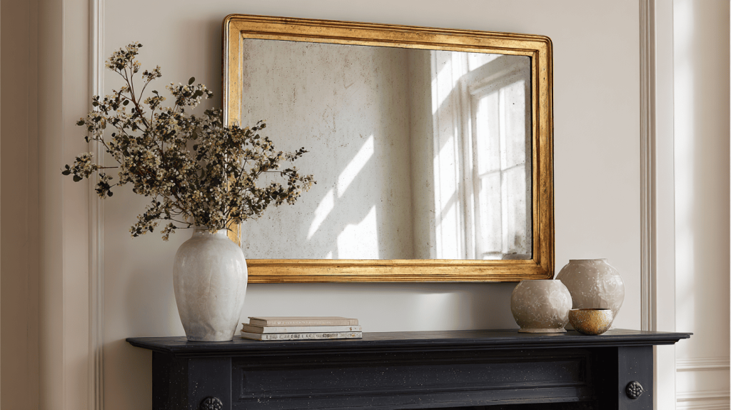 Framed Mirror with Antique Finish
