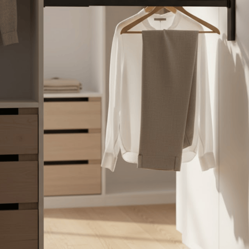 Apply Pull-Out Valet Rods for Outfit Planning