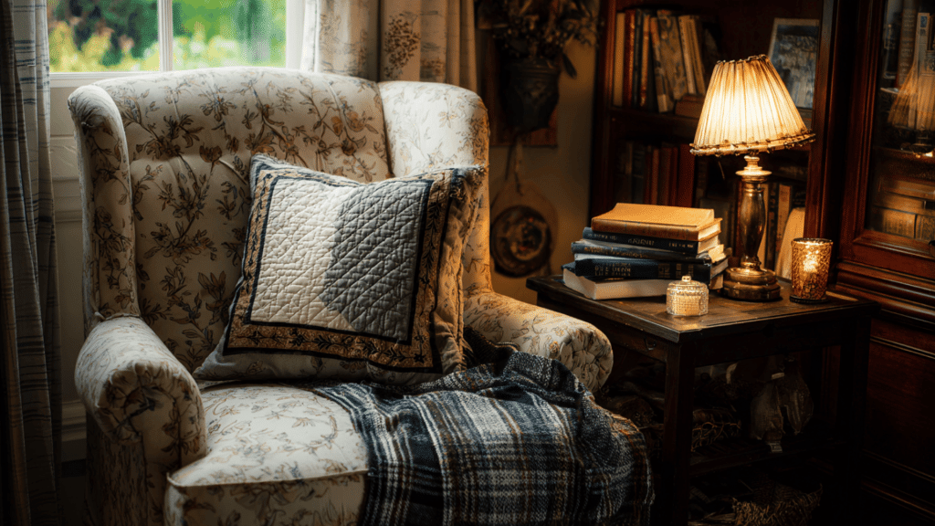 Cozy Reading Nook with Vintage Armchair