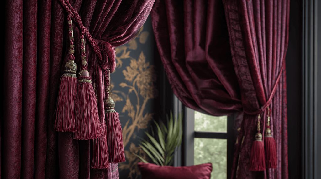 Heavy Drapes with Tiebacks for a Luxurious Feel