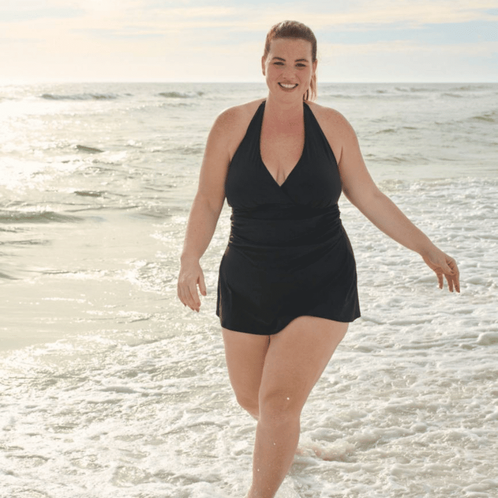 L.L Bean Clasp Halter Dress Swimsuit