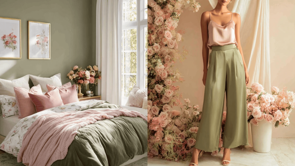 Olive With Blush Pink