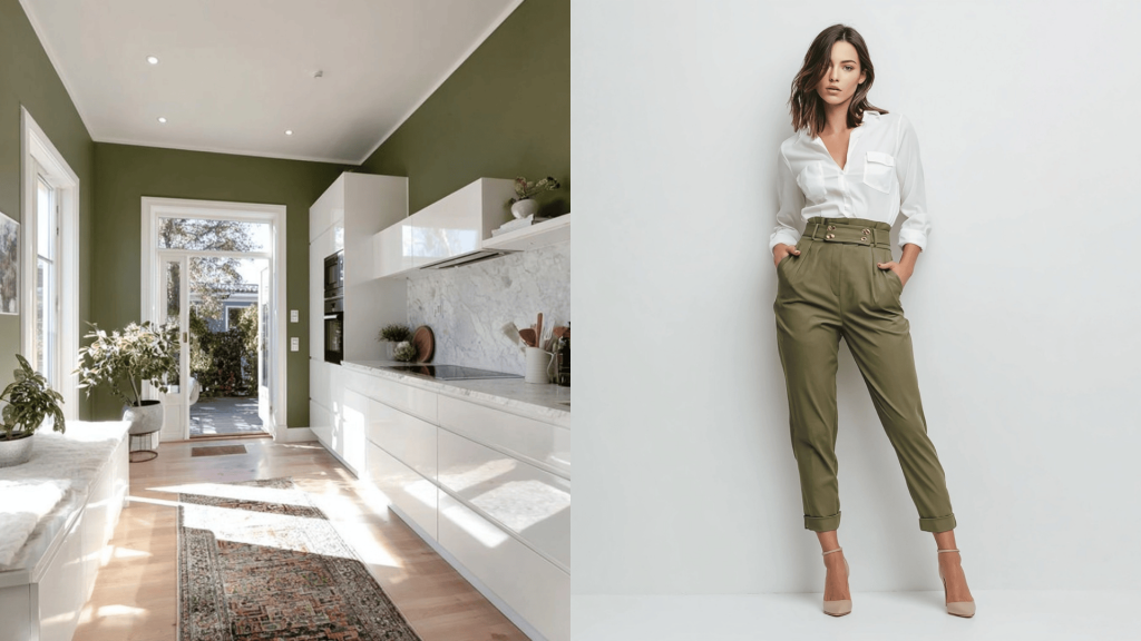 Olive With White