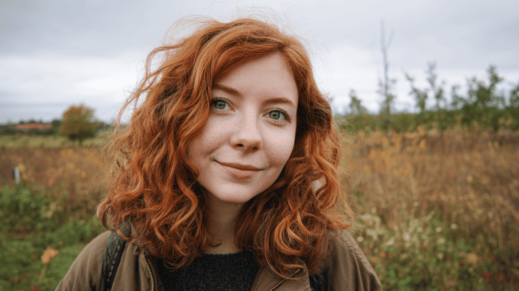 Red Hair and Hazel Eyess