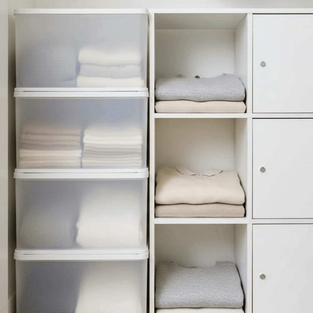 Stack Transparent Containers, Modular Cubes Vertically