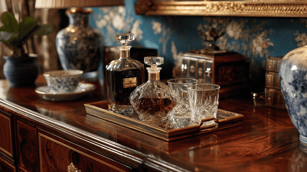 Tray of Decanters or Tea Set for a Formal Look