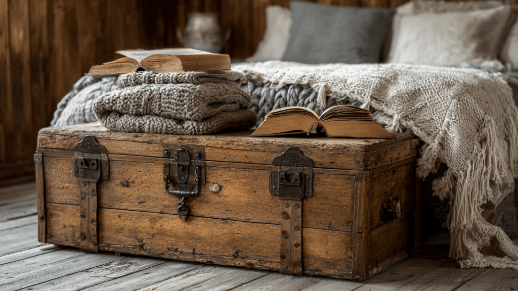 Vintage Storage Trunks at Bed Foot