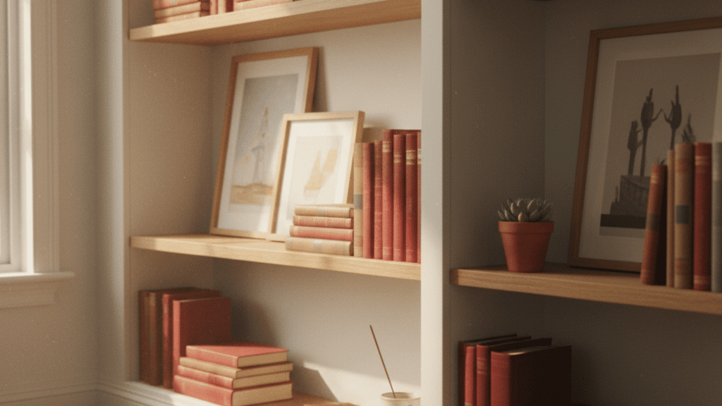 layer art behind books