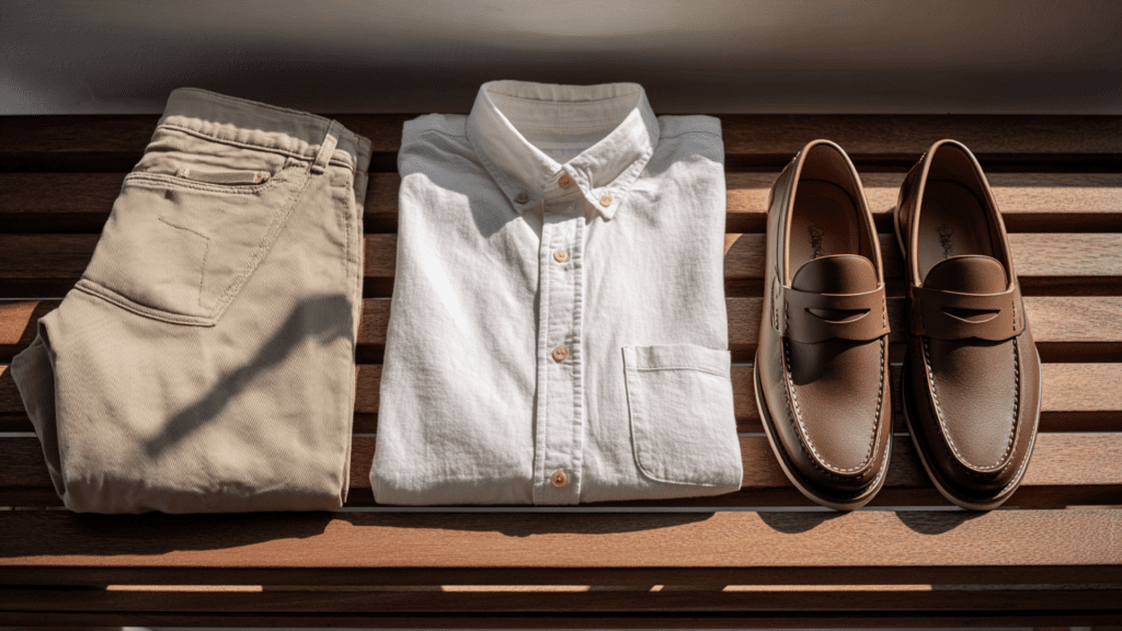 mens shirt and chinos