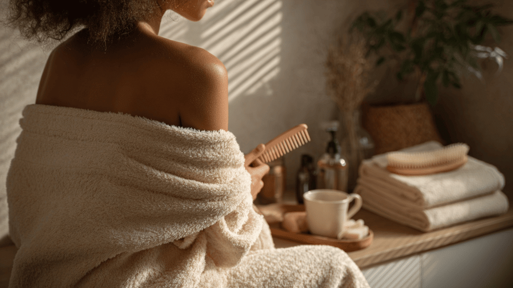 shower routine.