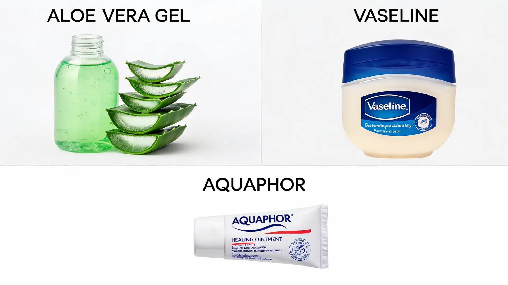 aloe vera aquaphor and vaseline for sunburn comparison
