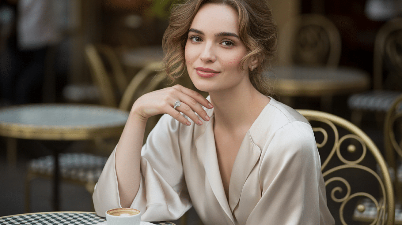 Flowy silk blouse with soft draping