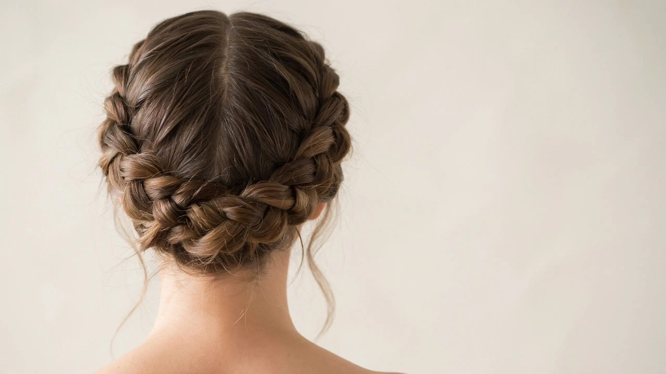 Braided crown updo hairstyles wrapped around the head elegantly