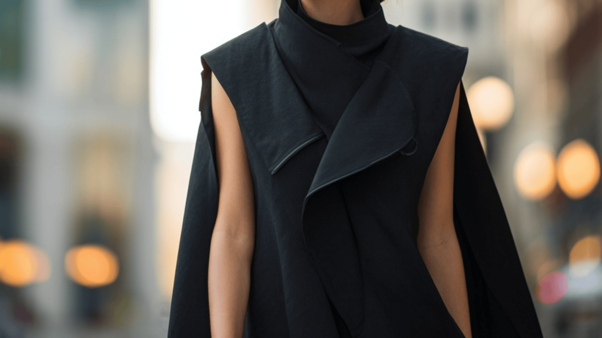 Stylish cape jacket with flowing silhouette for statement fashion looks