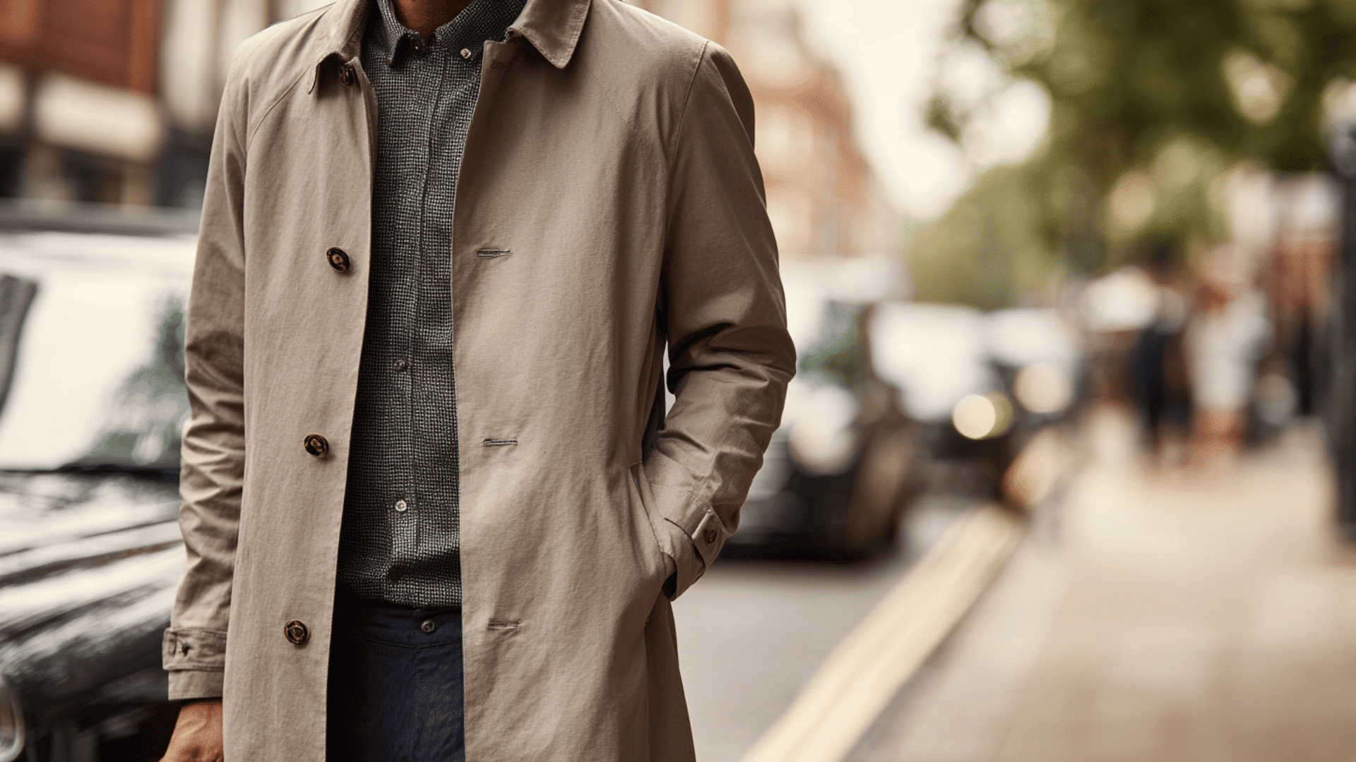 Mid length car coat with tailored fit designed for comfortable everyday wear