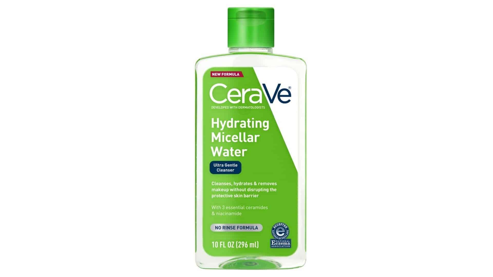 CeraVe Hydrating Micellar Water bottle with ceramides and niacinamide for gentle skin cleansing