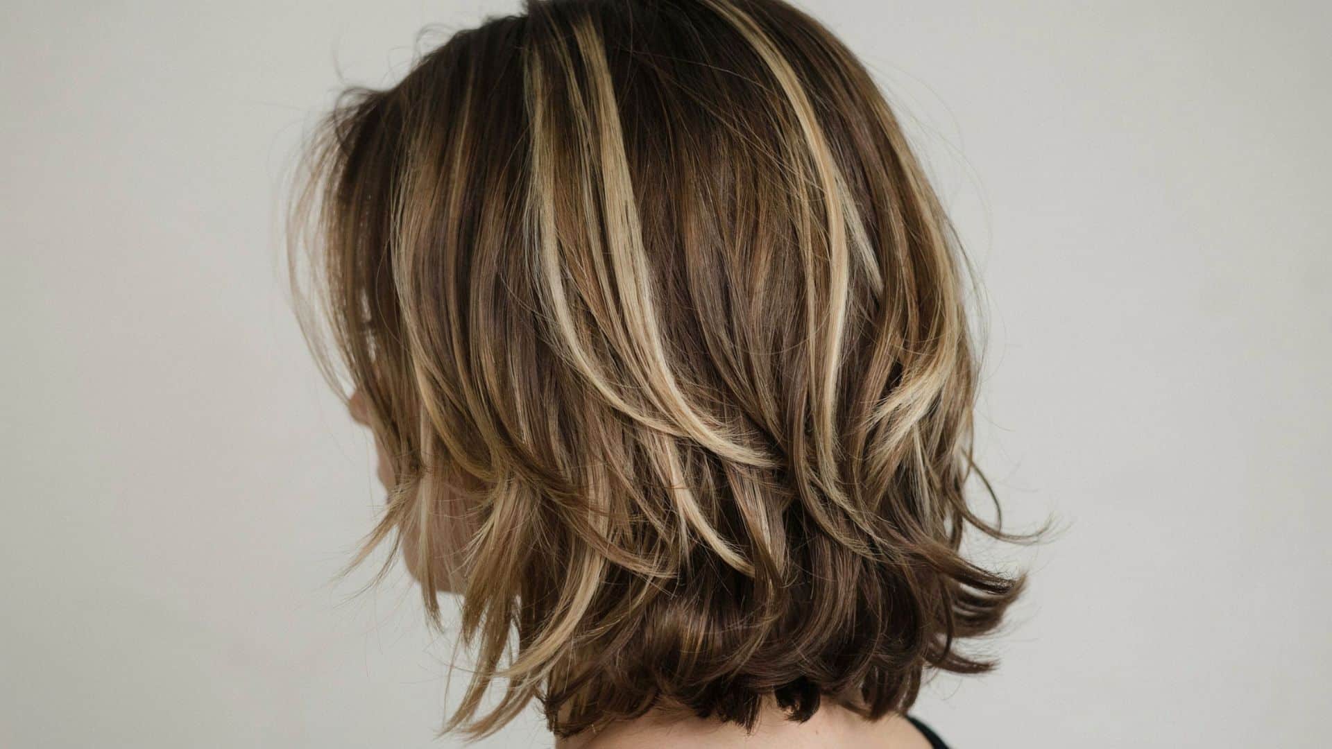 Dark hair with bold blonde chunky highlights inspired by early 2000s hair trends.