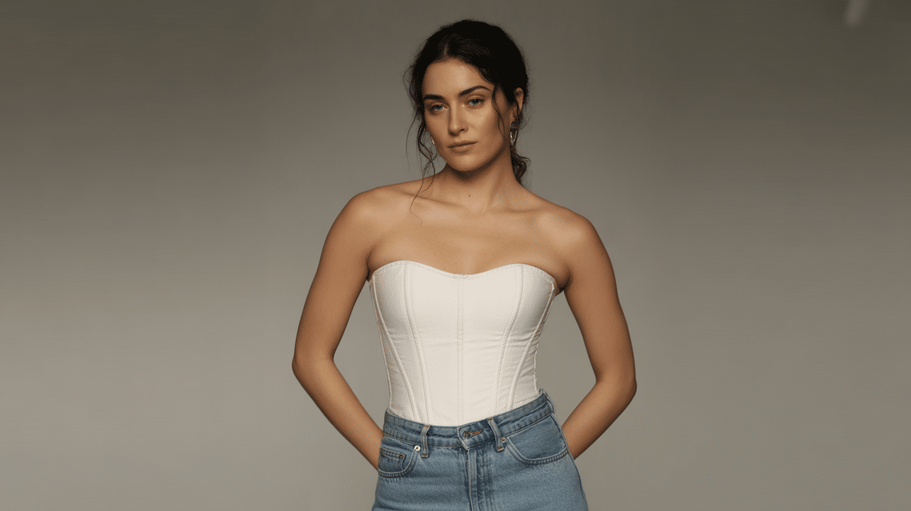 Structured corset top with boning