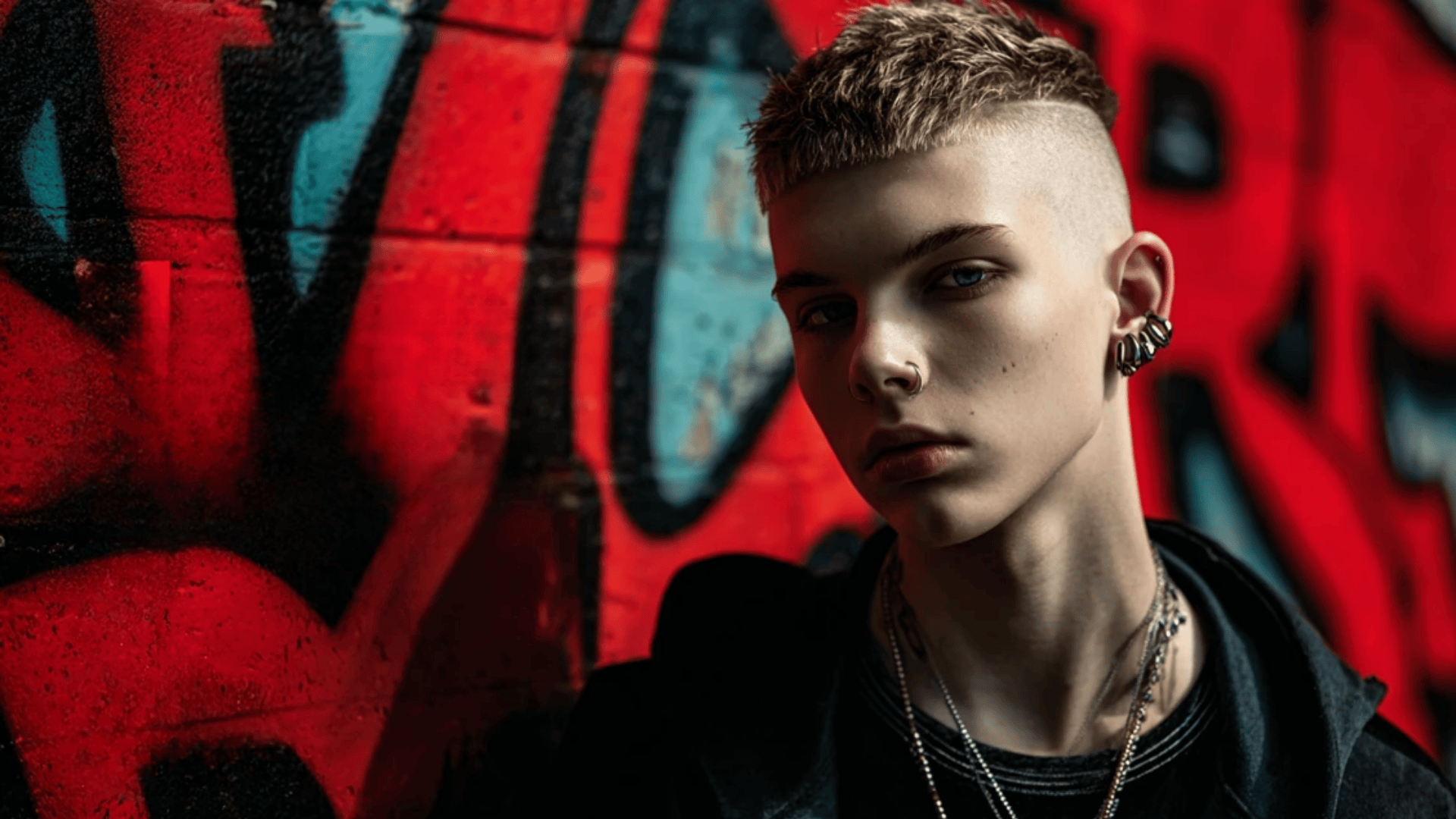 Disconnected undercut hairstyle with dramatic contrast for teens