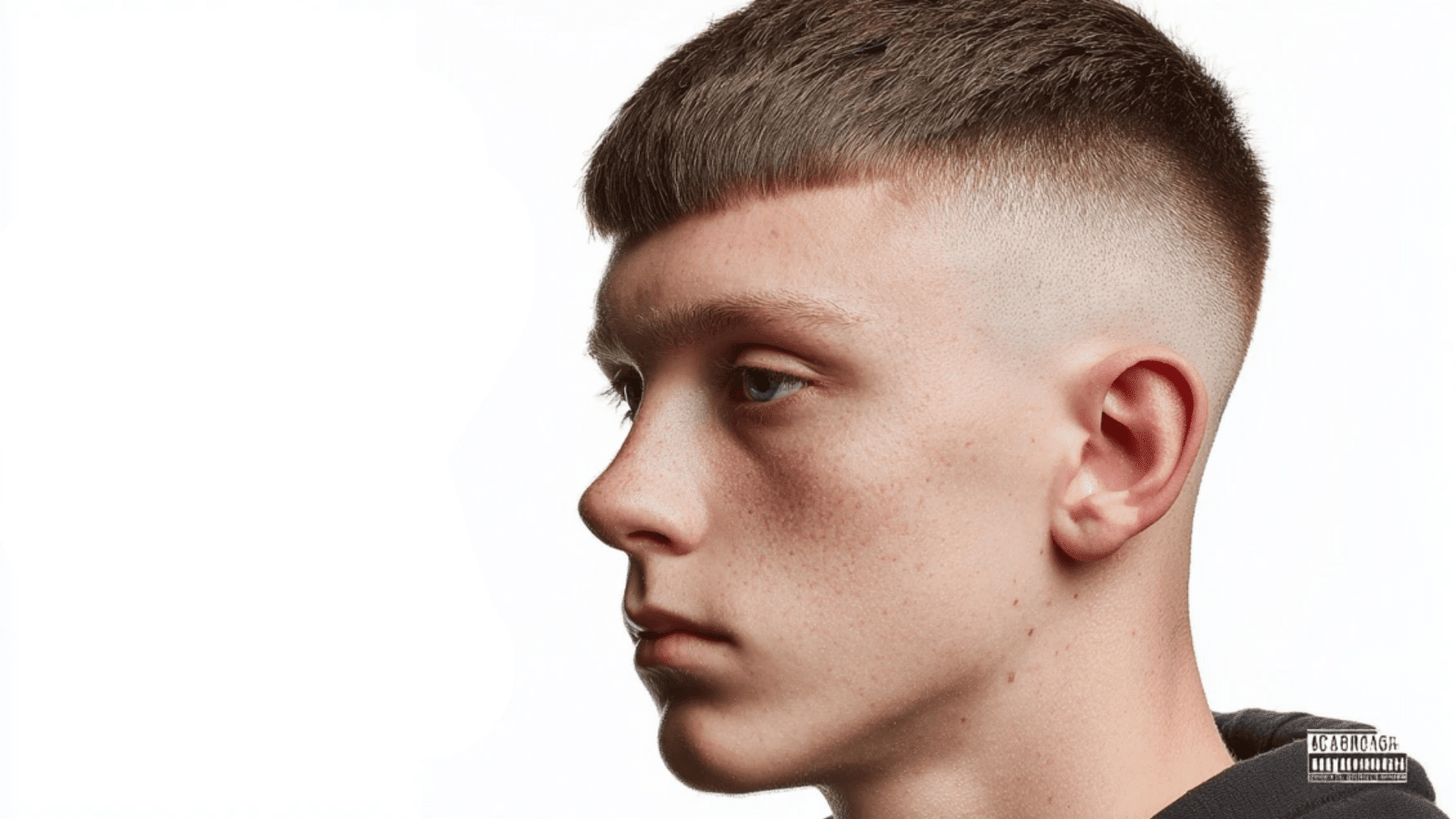 Drop fade haircut with curved clean transition
