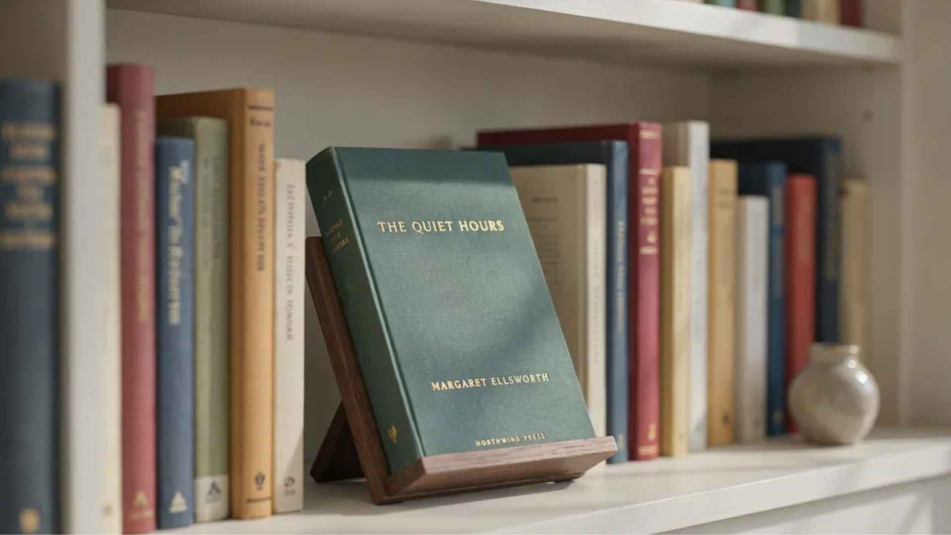 Book cover displayed facing forward like art on a shelf