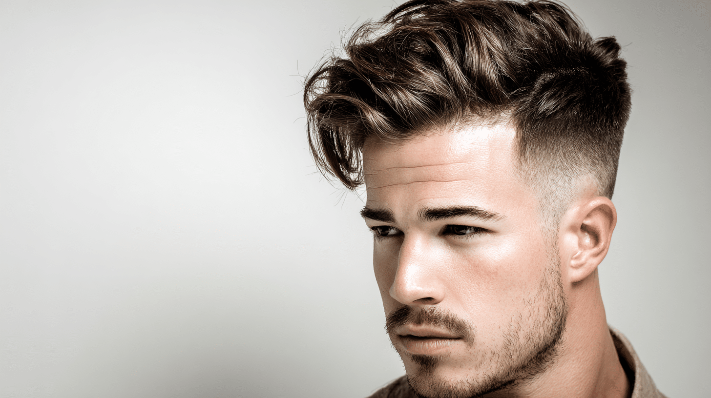 Modern fade haircut blending smoothly with a widow’s peak for a trendy masculine style