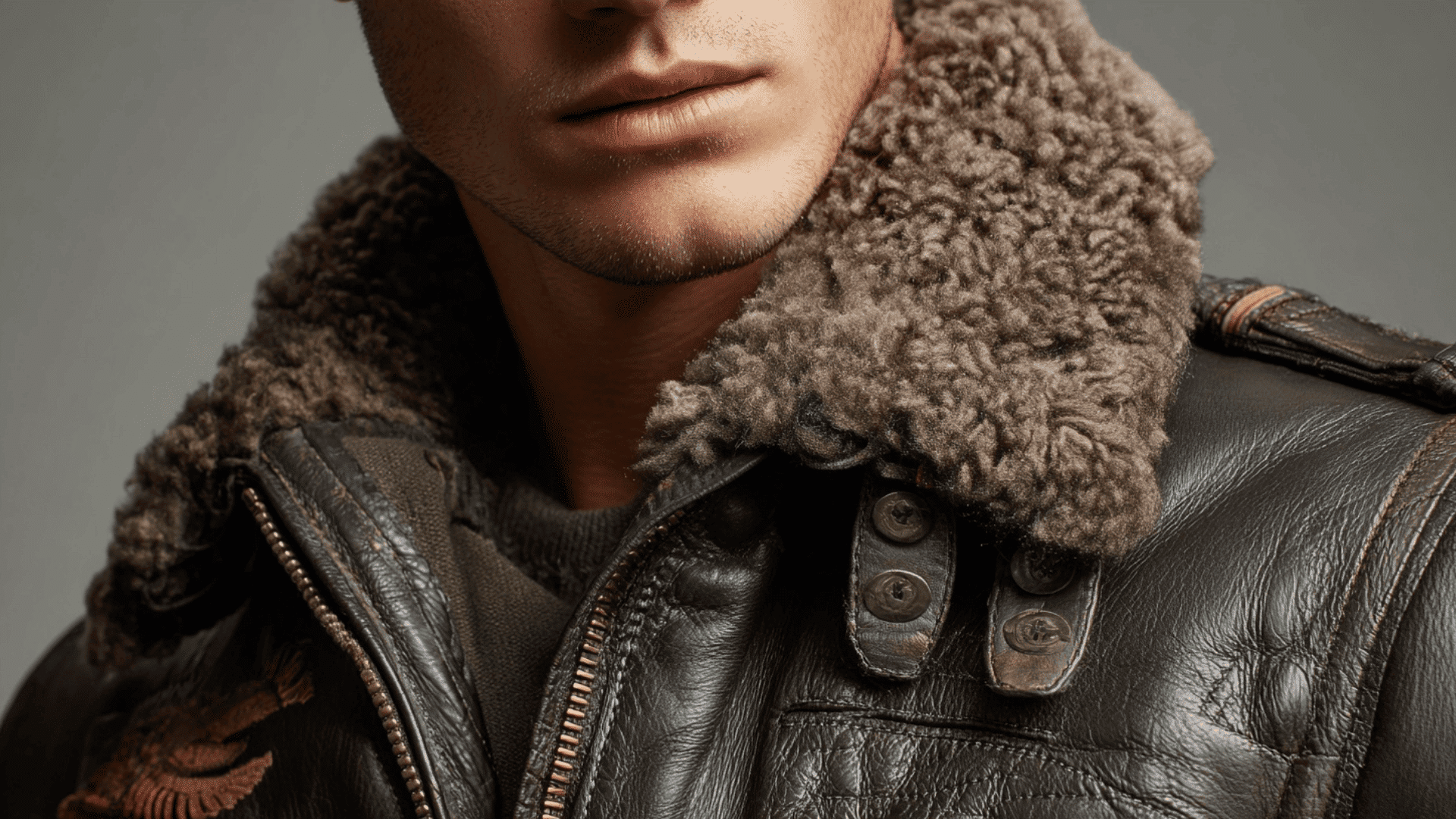 Insulated flight jacket with aviation inspired design and warm shearling lining