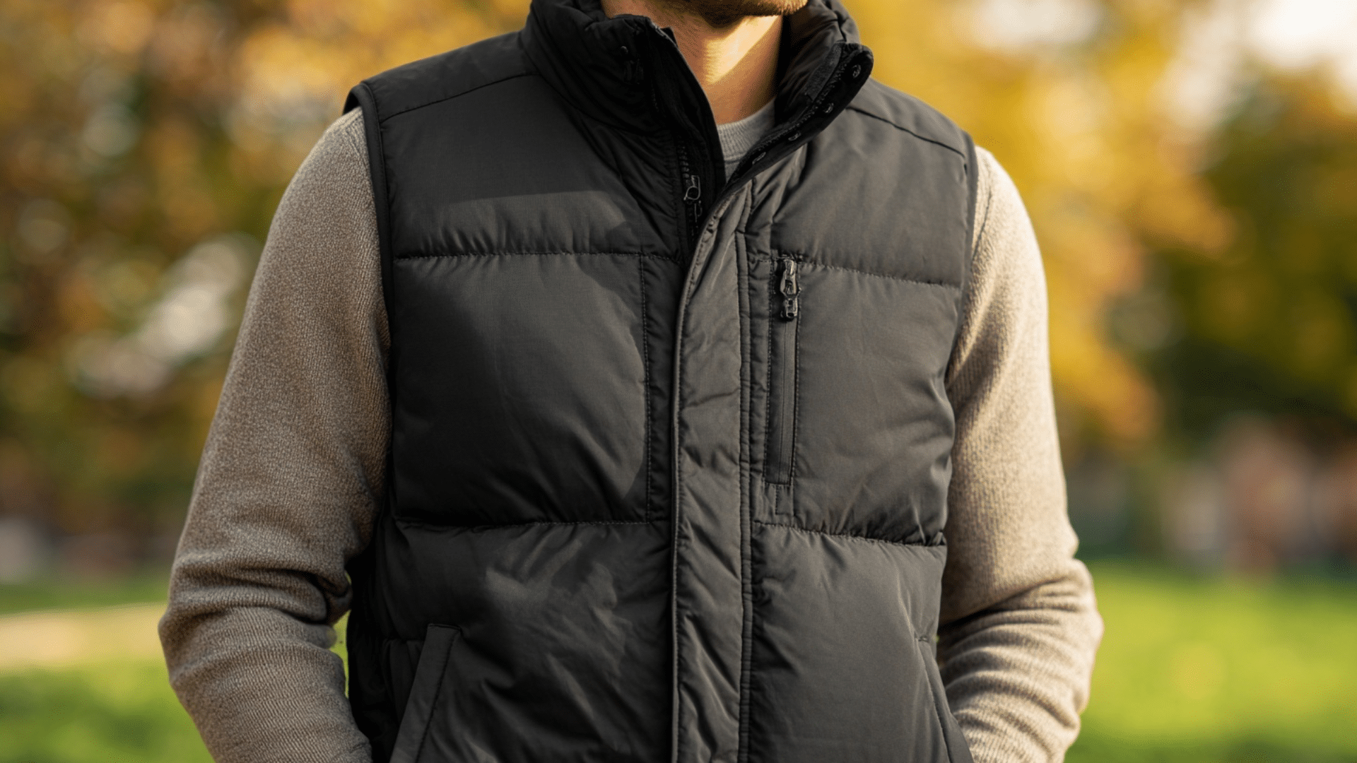 Sleeveless gilet providing lightweight core warmth for outdoor layering