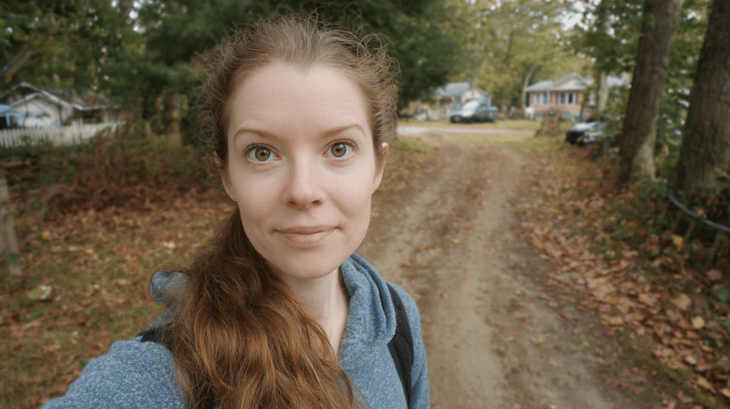 Woman with light brown hair and amber eyes creating a warm unique appearance