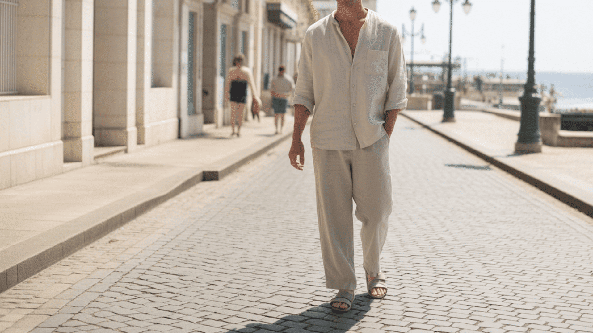 Relaxed fit linen pants for men