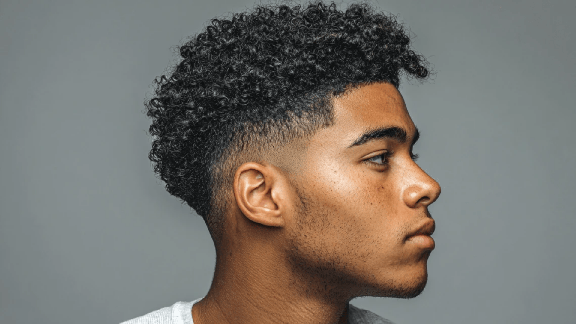 Low fade twist curls haircut for natural textures