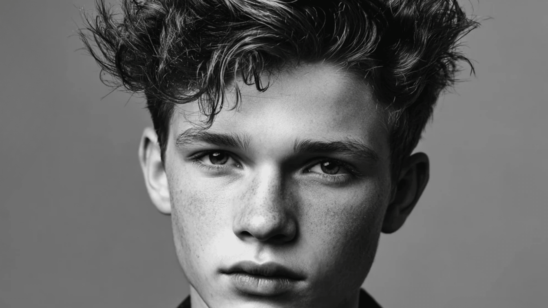 Messy top haircut with sharp lineup details