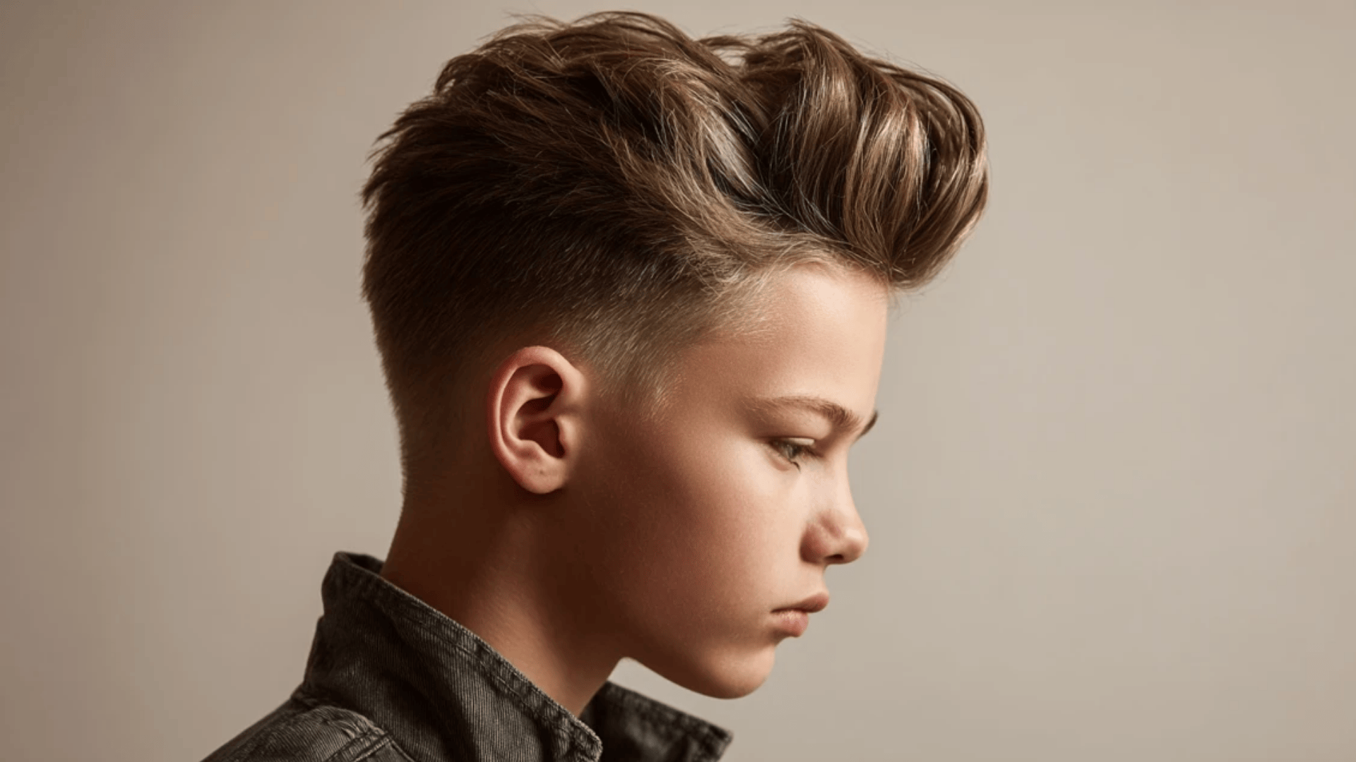 Mid fade quiff haircut with modern volume