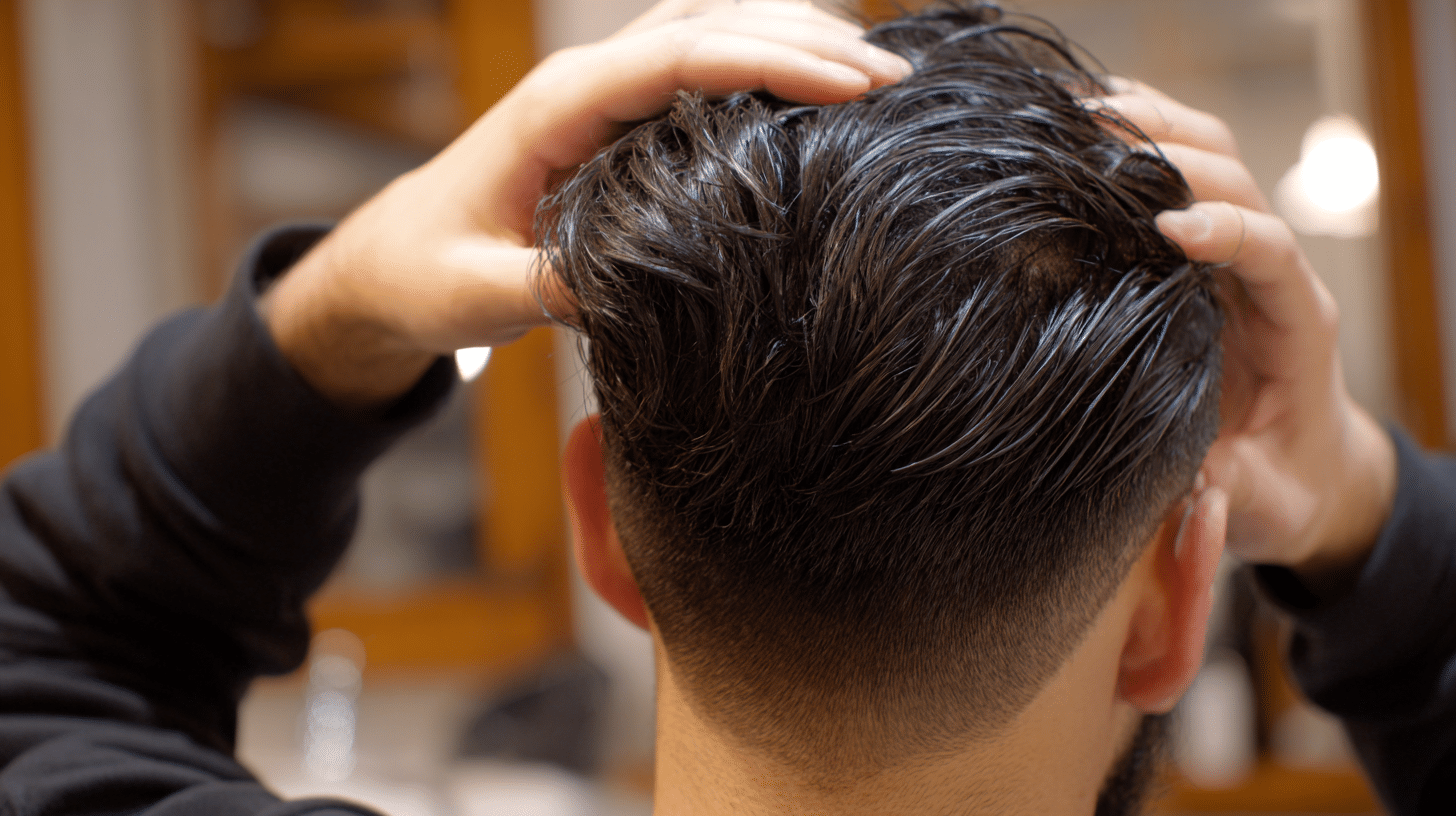 Man with mid length taper haircut and clean blended sides