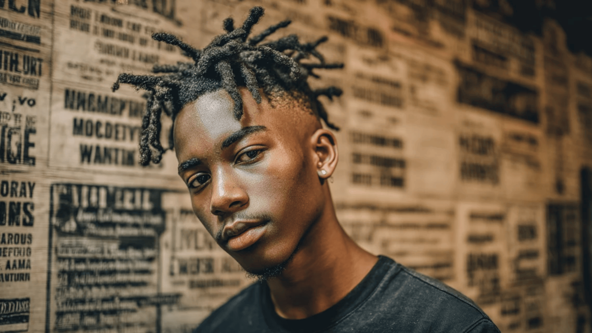 Mini dreads fade haircut with stylish natural texture