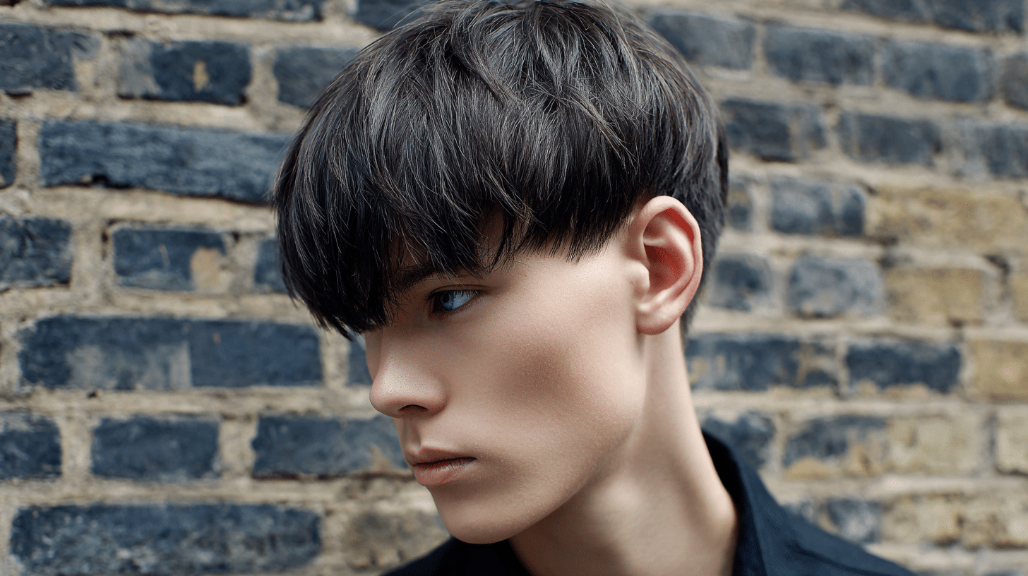 Man with modern bowl cut hairstyle and soft rounded hair shape