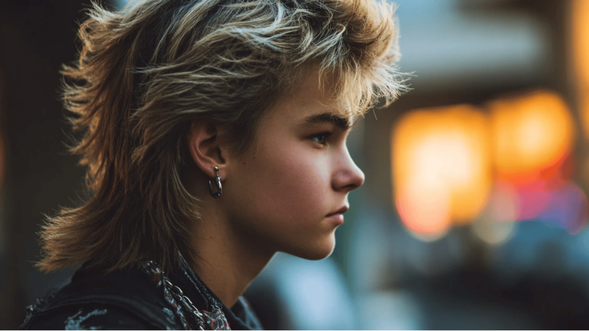 Modern mullet haircut with faded sides and movement