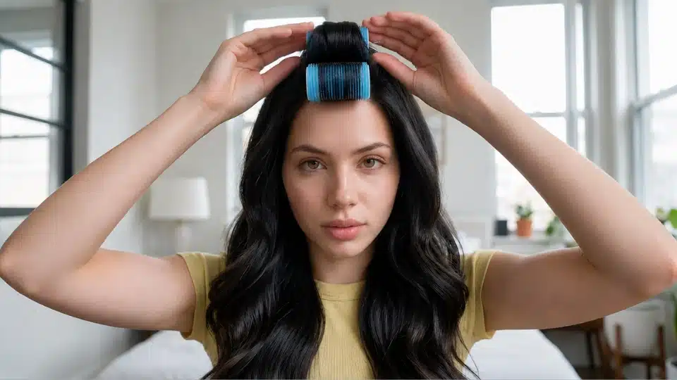 No-Heat Volume Trick With Velcro Rollers (1)
