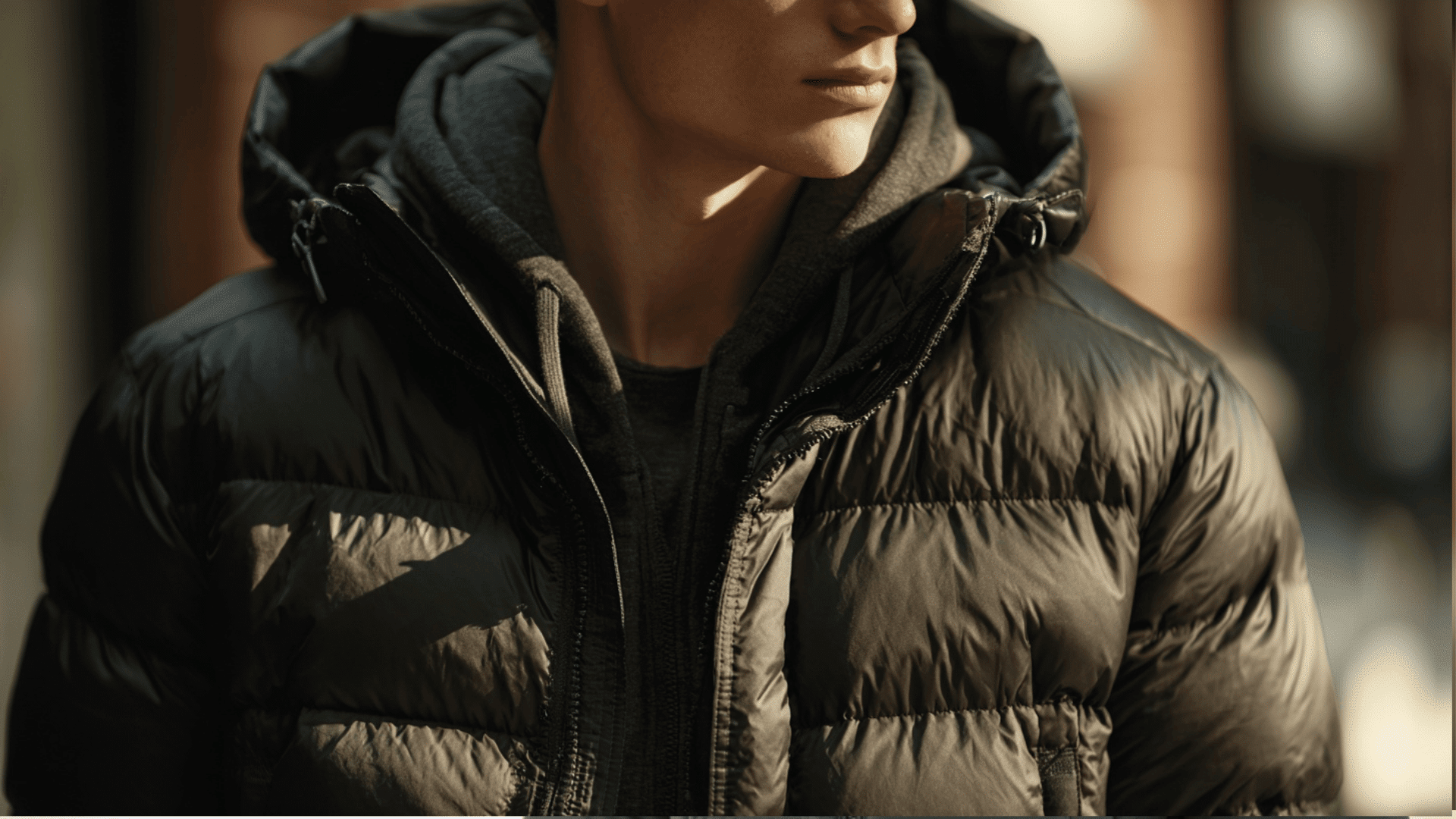 Quilted puffer jacket with lightweight insulation for warmth during cold days