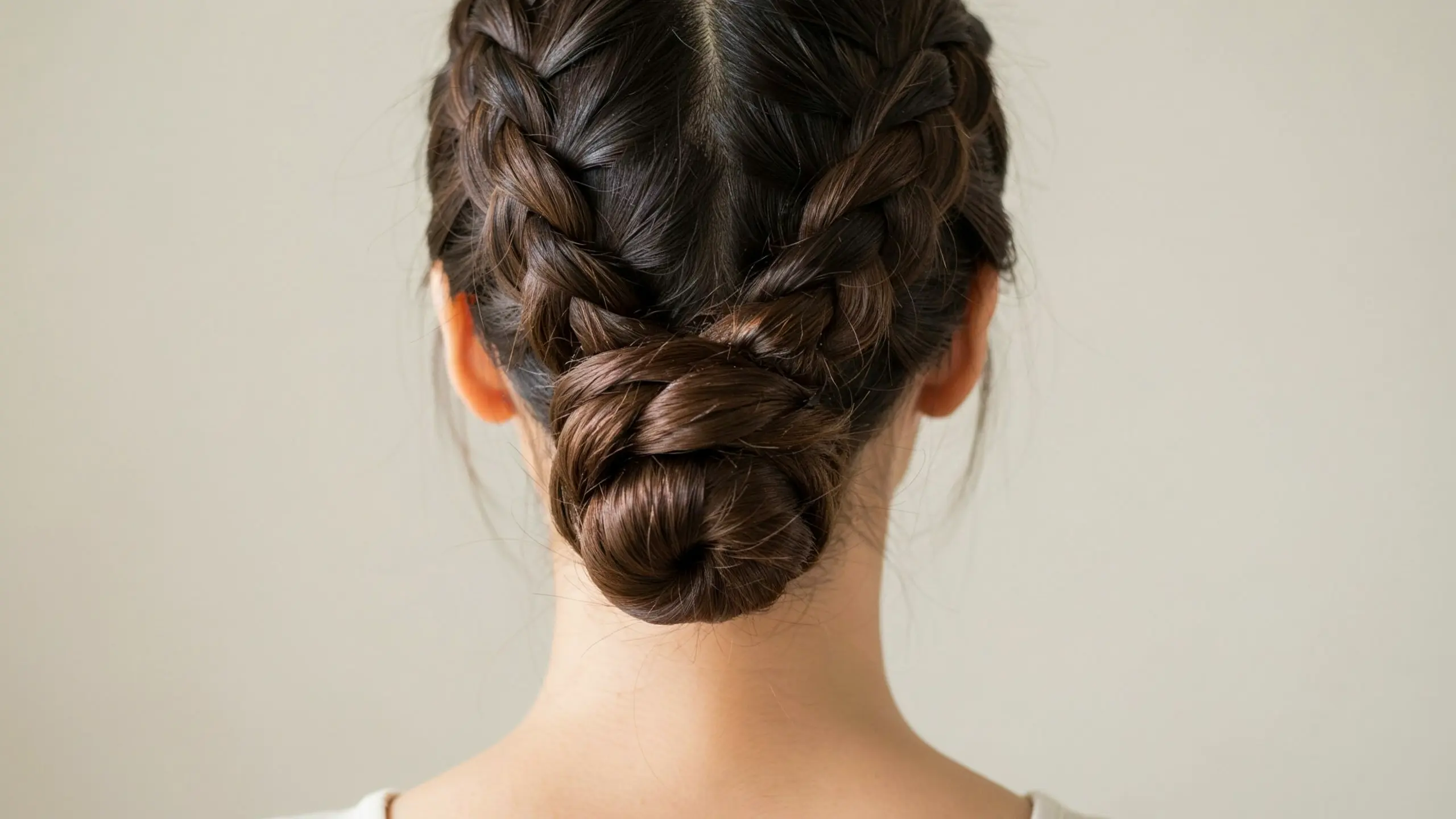 Rope twist braids styled into cute updo hairstyles with a low bun