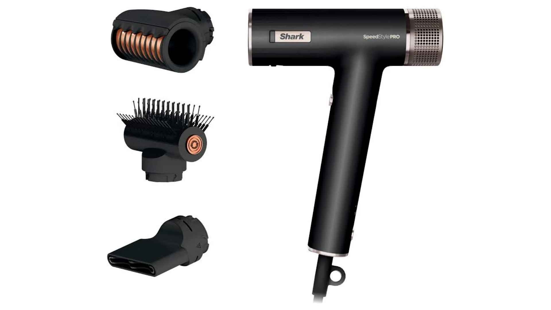 Shark SpeedStyle Pro compact hair dryer with attachments