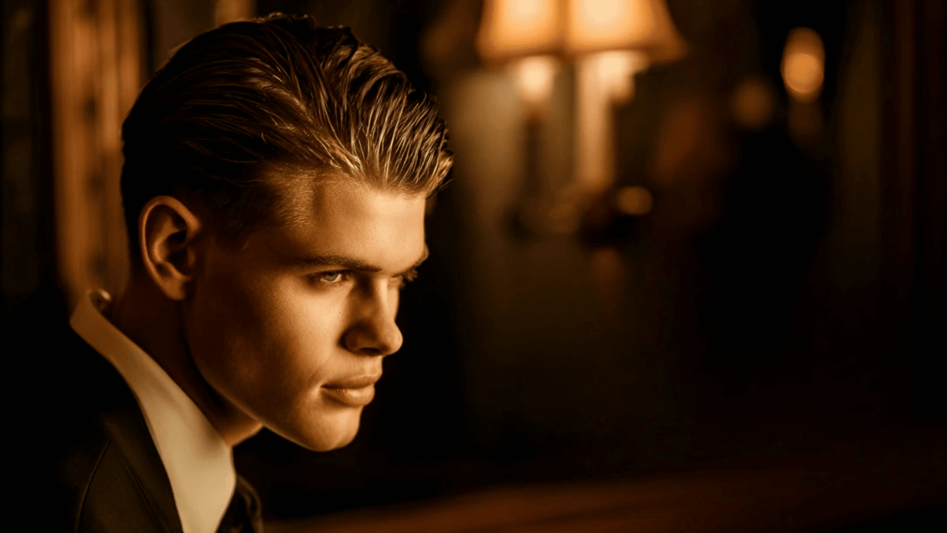 Slicked back undercut hairstyle with sharp clean finish